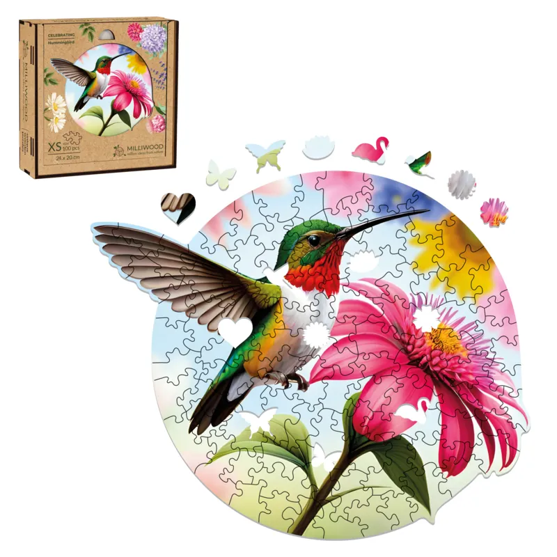 Wooden Puzzle - Hummingbird