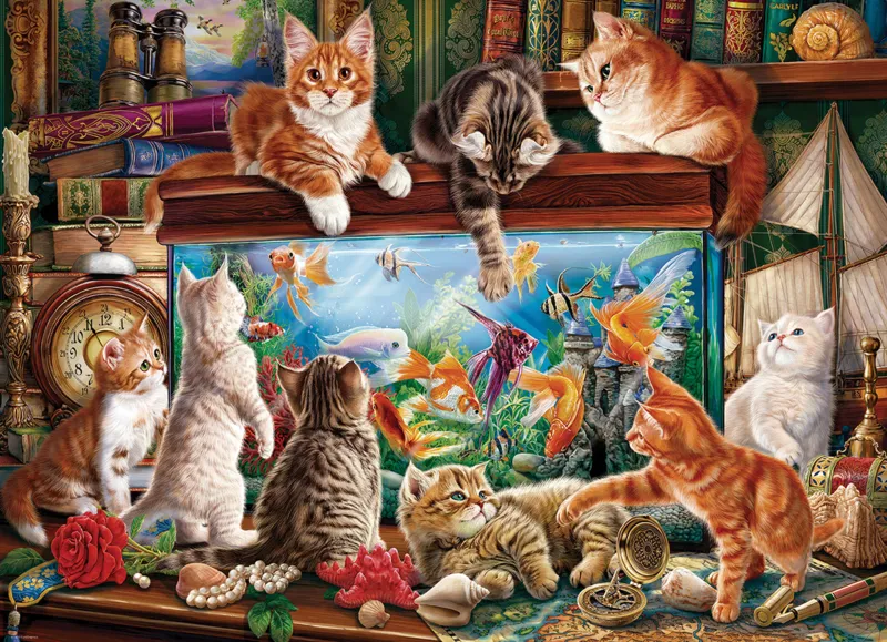 Cats by Aquarium