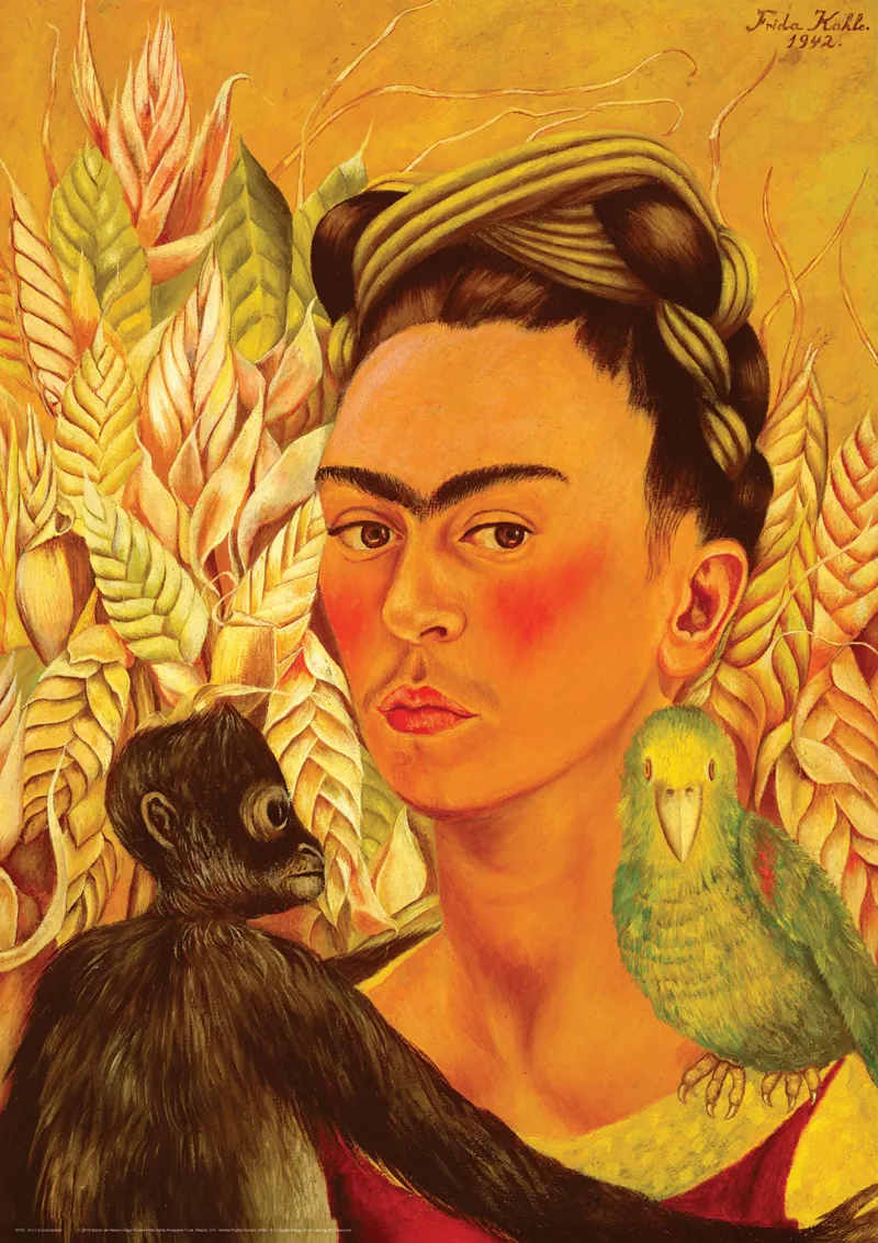 Self Portrait with Monkey and Parrot