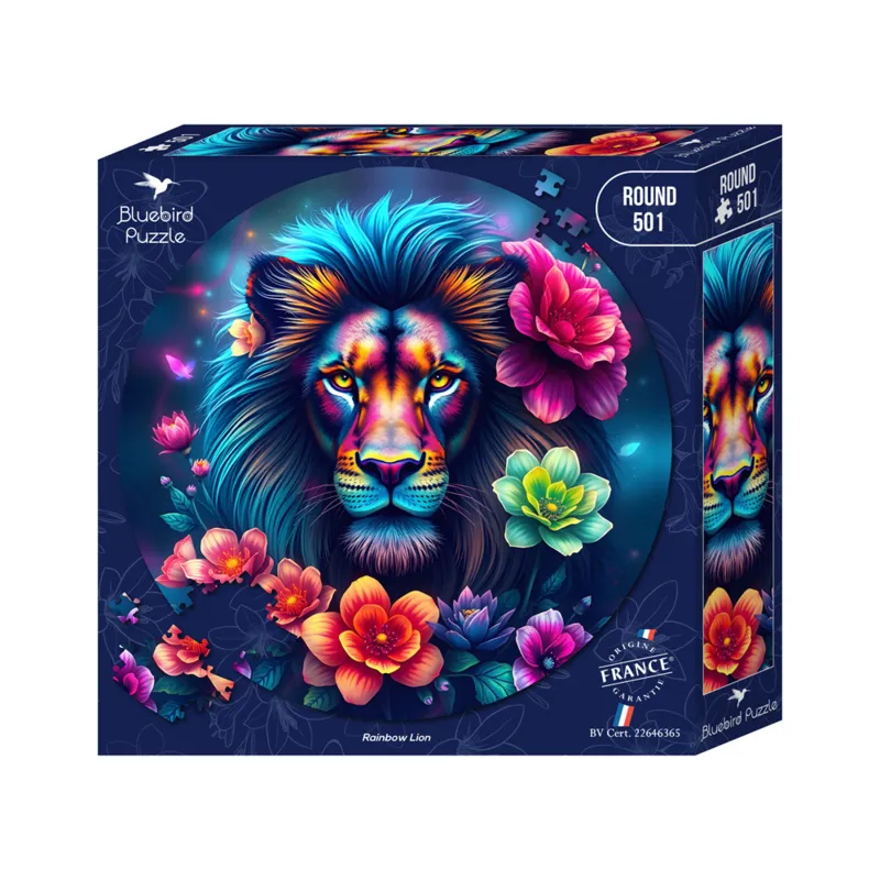 Round Puzzle - Rainbow Lion