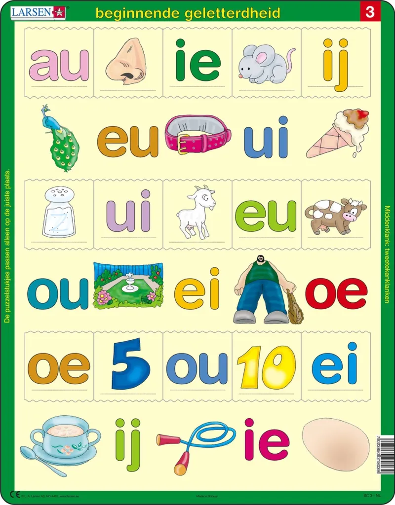 Frame Jigsaw Puzzle - Beginnende geletterdheid 3 (in Dutch)