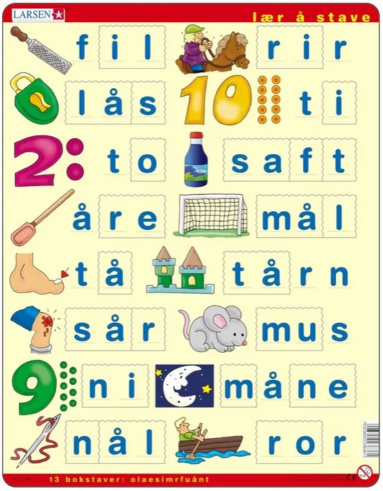 Learn to spell, Norwegian