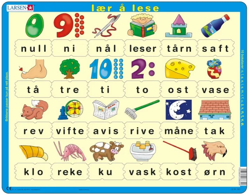 Learn to read (lower cases) - Norwegian