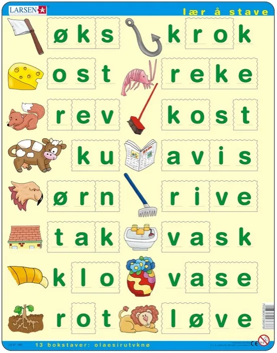 Learn to spell, Norwegian