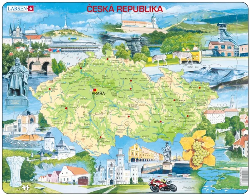 Frame Puzzle - Physical map of Czech Republic
