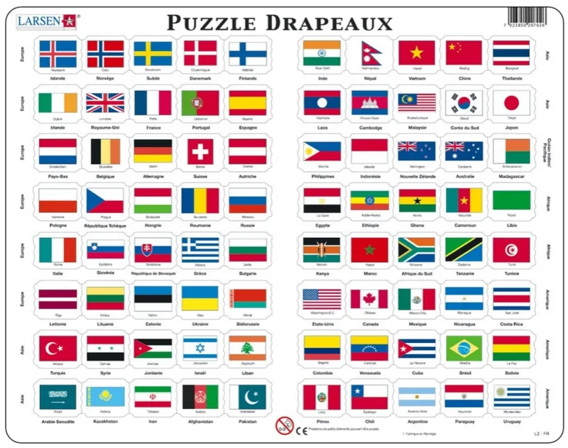 Frame Jigsaw Puzzle - Flags (in French)