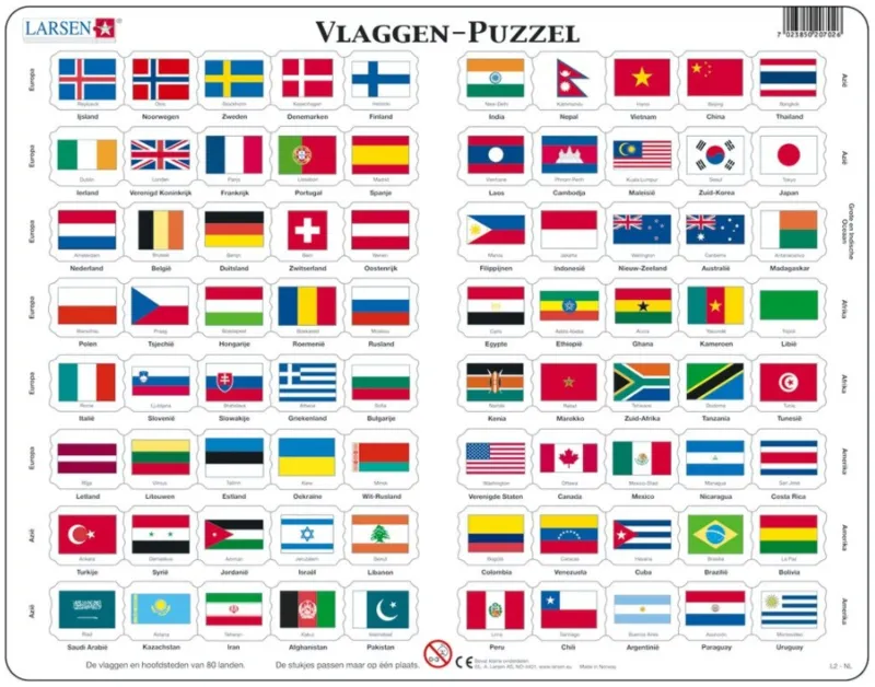 Frame Puzzle - Vlaggen (in Dutch)