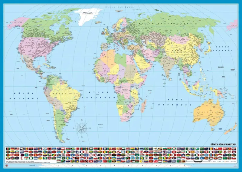 World map (in Turkish)