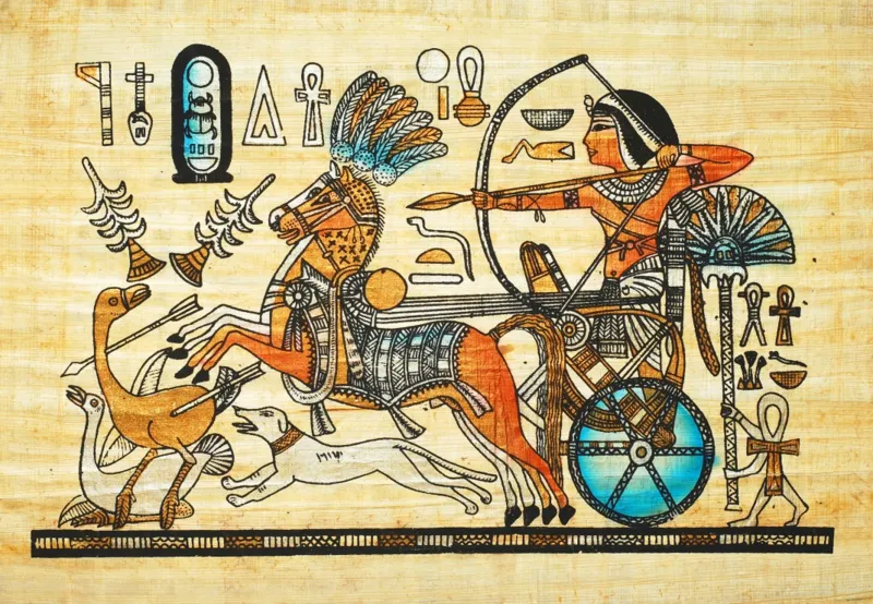 Painting on Egyptian Papyrus