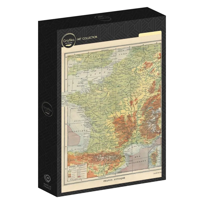 Map of Physical France - Larousse, 1925