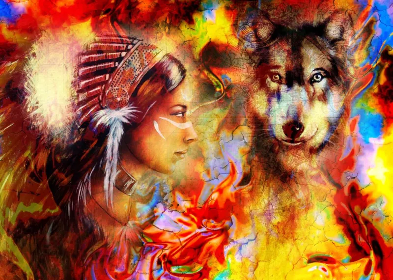 The Indian Woman and the Wolf