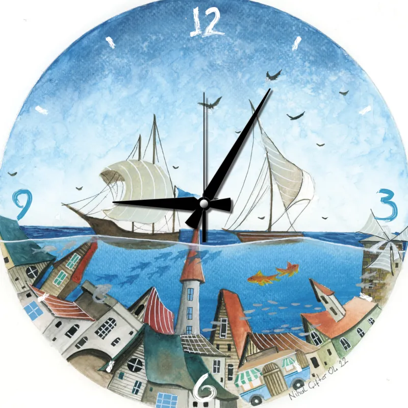 Puzzle Clock - Aqua City