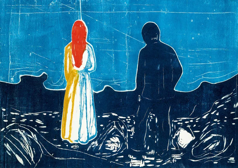 Edvard Munch - Two People: The Lonely Ones, 1899