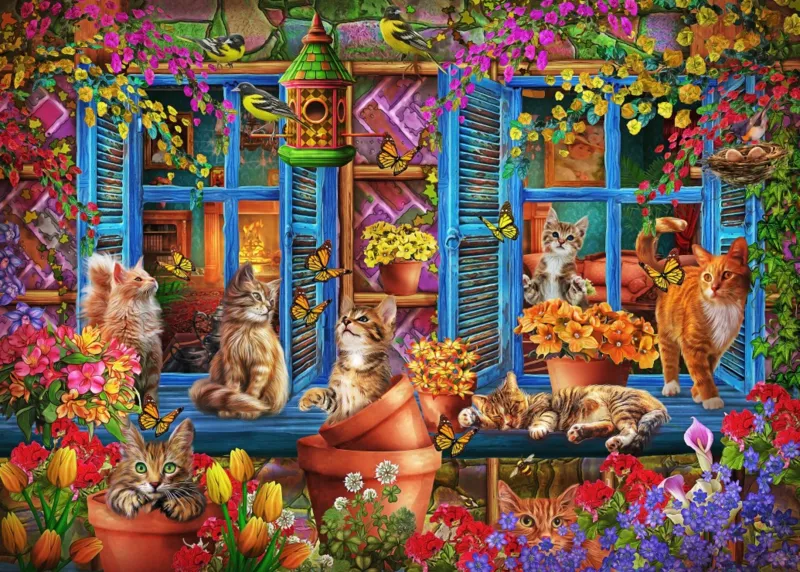 Window Shelf Cats