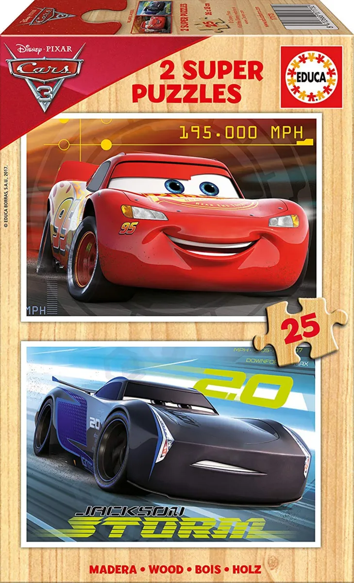2 Wooden Jigsaw Puzzles - Cars