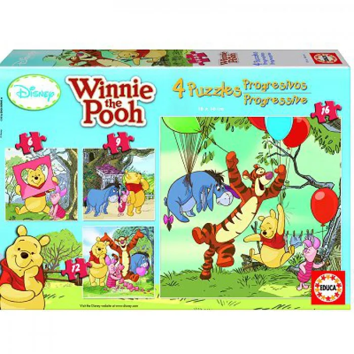 Jigsaw Puzzles - 43 pieces each - 4 in 1 - Winnie the Pooh