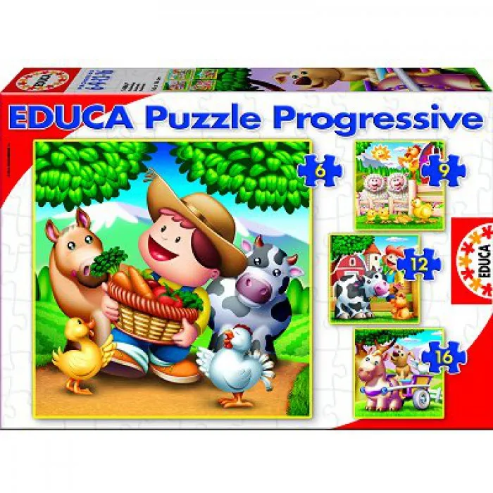 Jigsaw Puzzles - 43 pieces each - 4 in 1 - Farm Animals