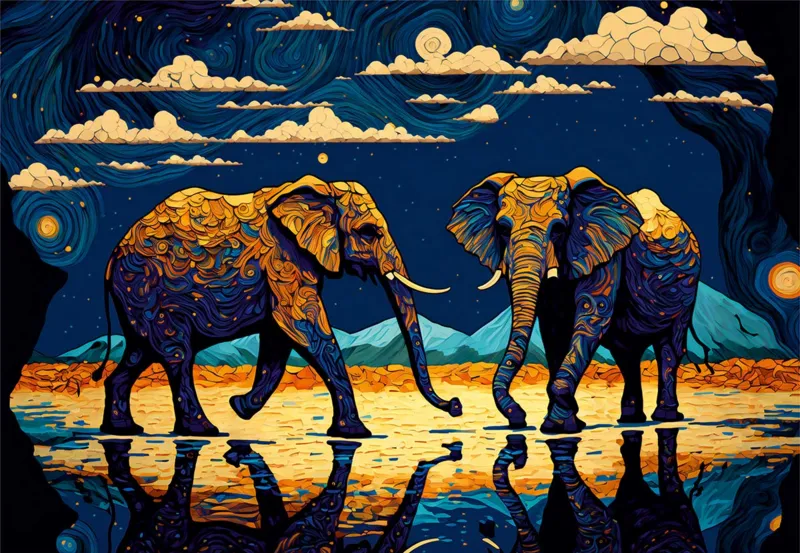 Vibrant Elephants