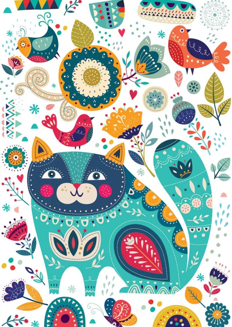 Cat & Birds
