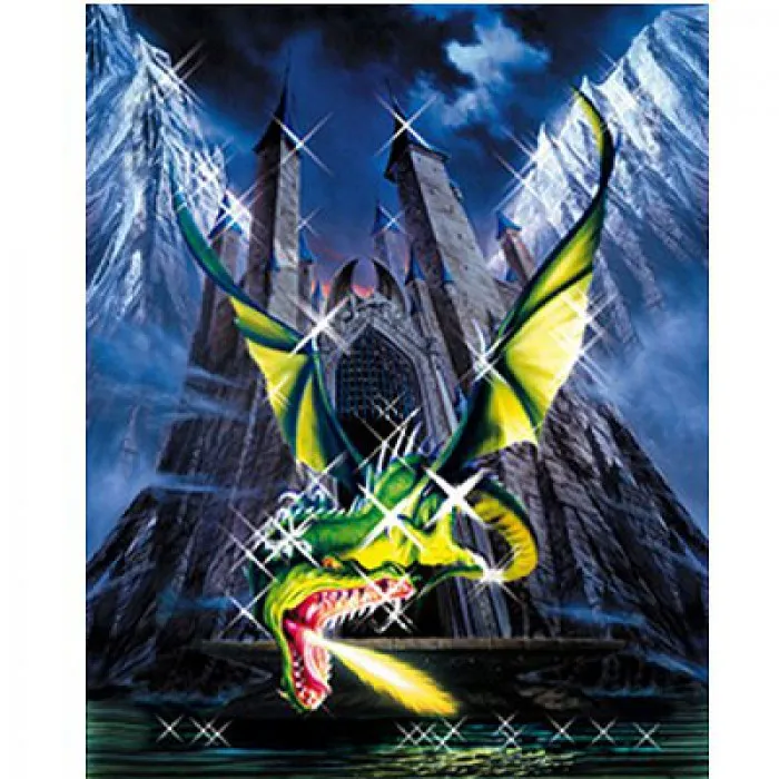 Jigsaw Puzzle - 1000 Pieces - Metallic - The Dragon's Evil Castle