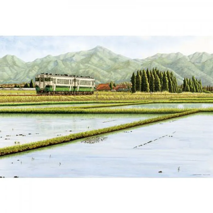 Jigsaw Puzzle - 1000 Pieces - Train Crossing the Rice Fields