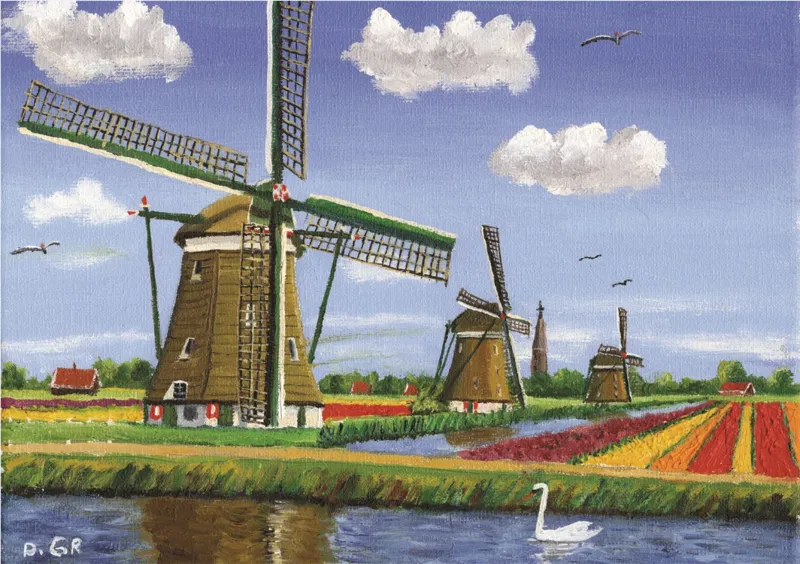 Jigsaw Puzzle - 1000 Pieces - Three Windmills, Netherlands