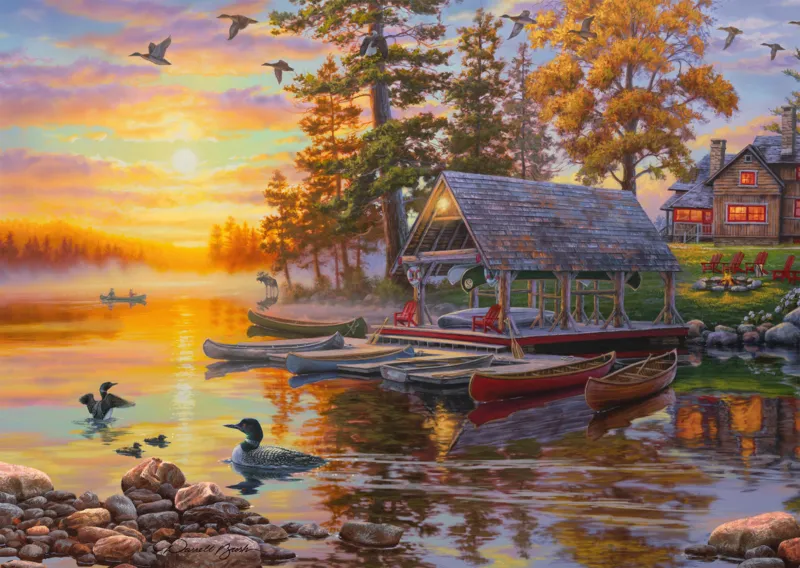 Boathouse with Canoes