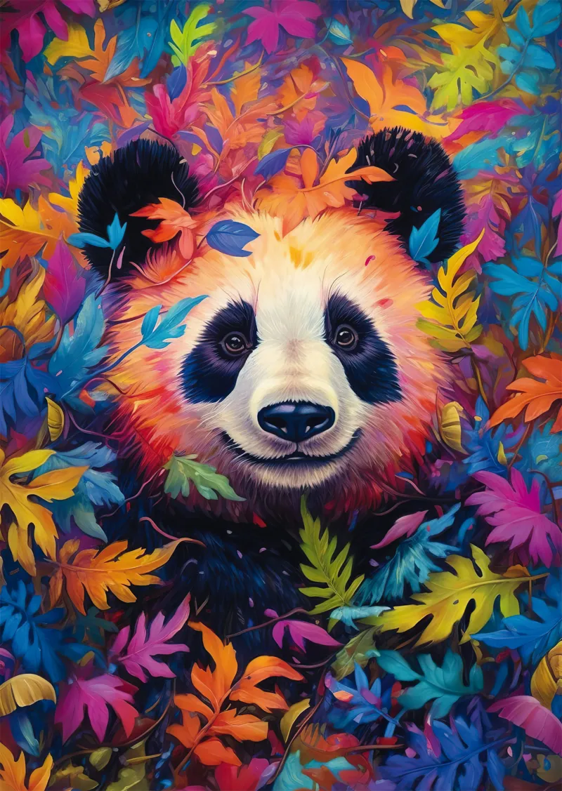 Panda Bear in the Rainbow Forest