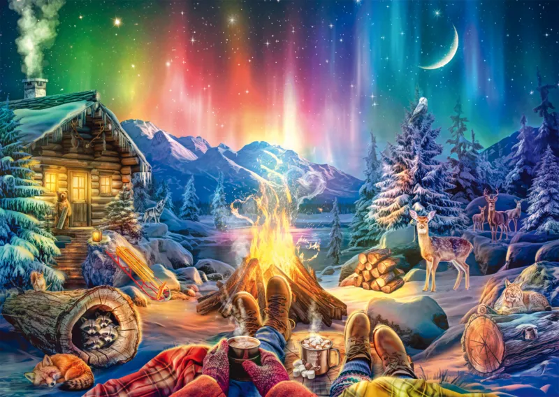 Campfire Romance under a Starry Sky