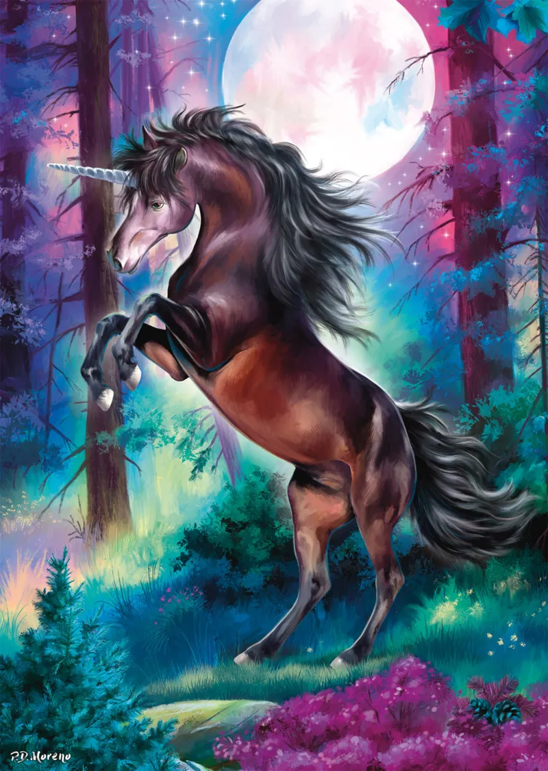 Unicorn Under the Full Moon