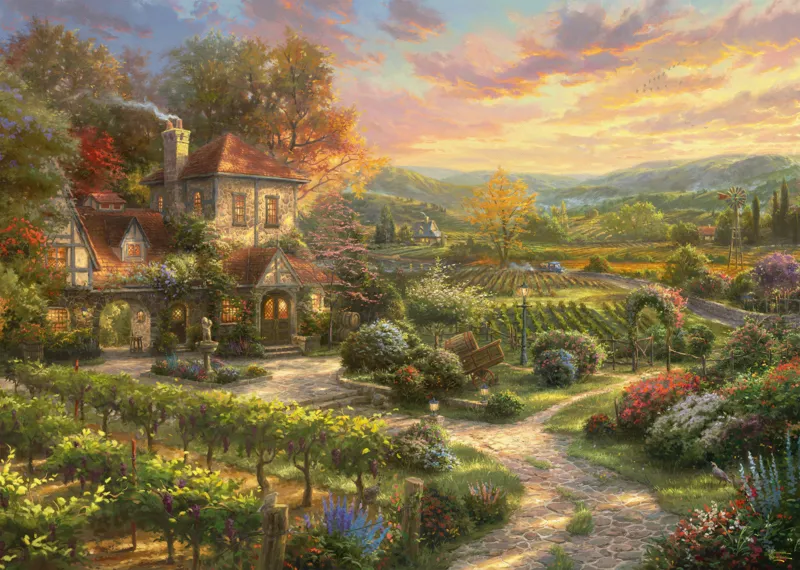 Thomas Kinkade - At the Winery