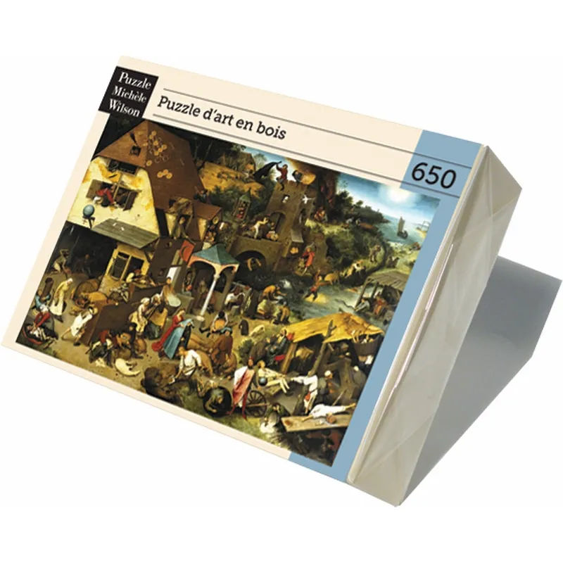 Handgeschnittenes Holzpuzzle - Brueghel: Flämische Sprichwörter