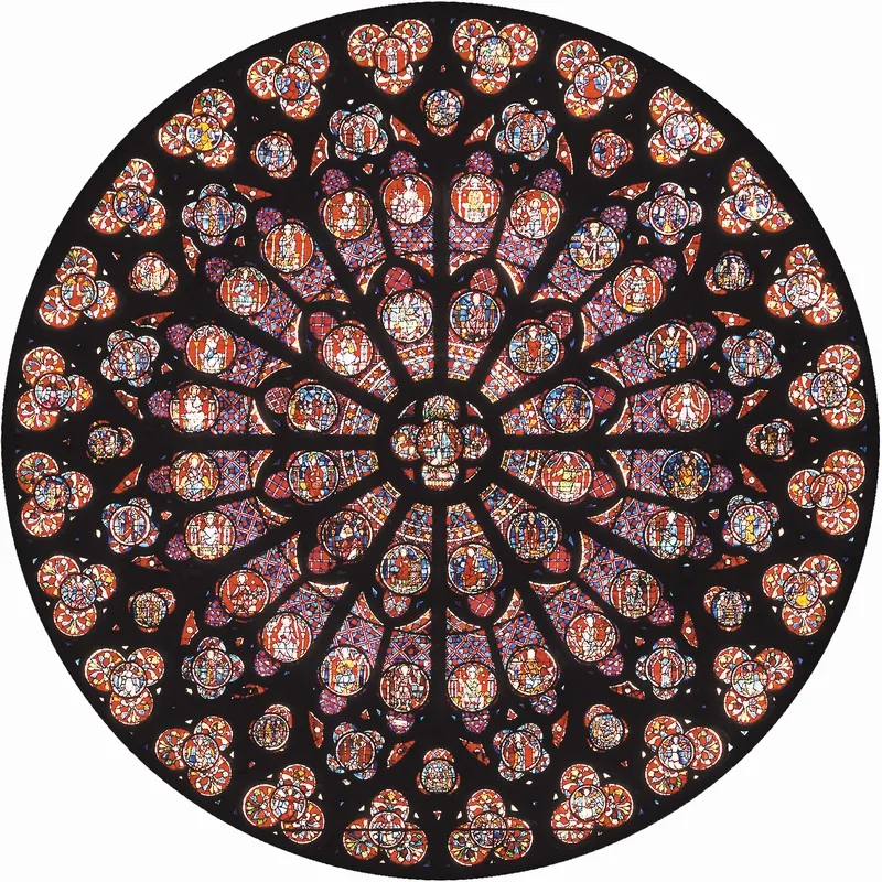 Handgeschnittenes Holzpuzzle - Rosette Notre Dame