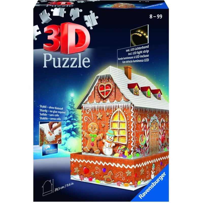 3D Puzzle with LED -  Gingerbread House