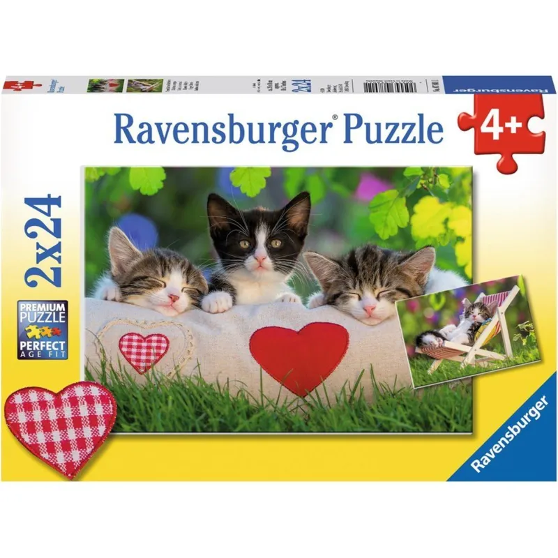 2 Puzzles - Verschlafene Kätzchen