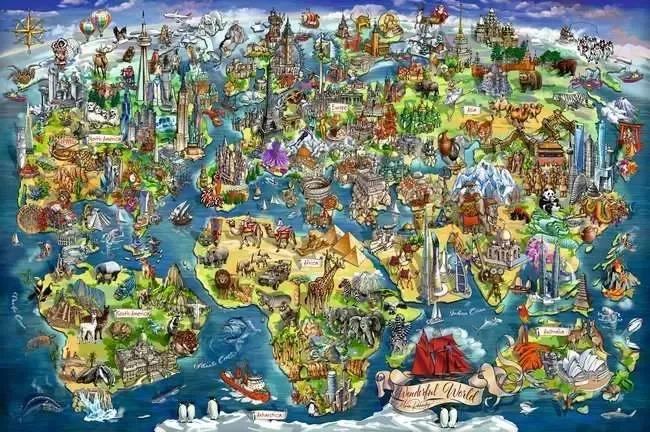 World Map With Points Of Interest