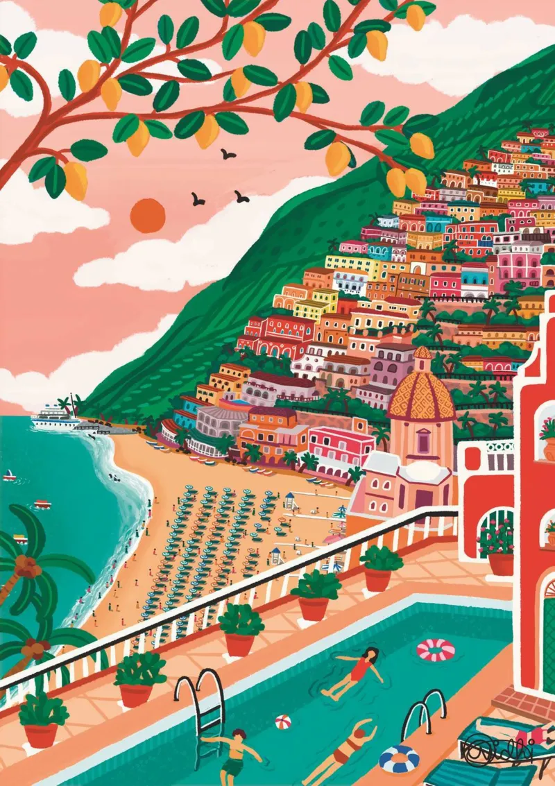 Die Kunst Der Farbe: Positano, Italien