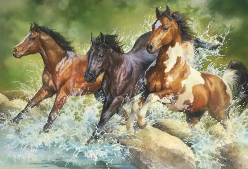 Three Wild Horses