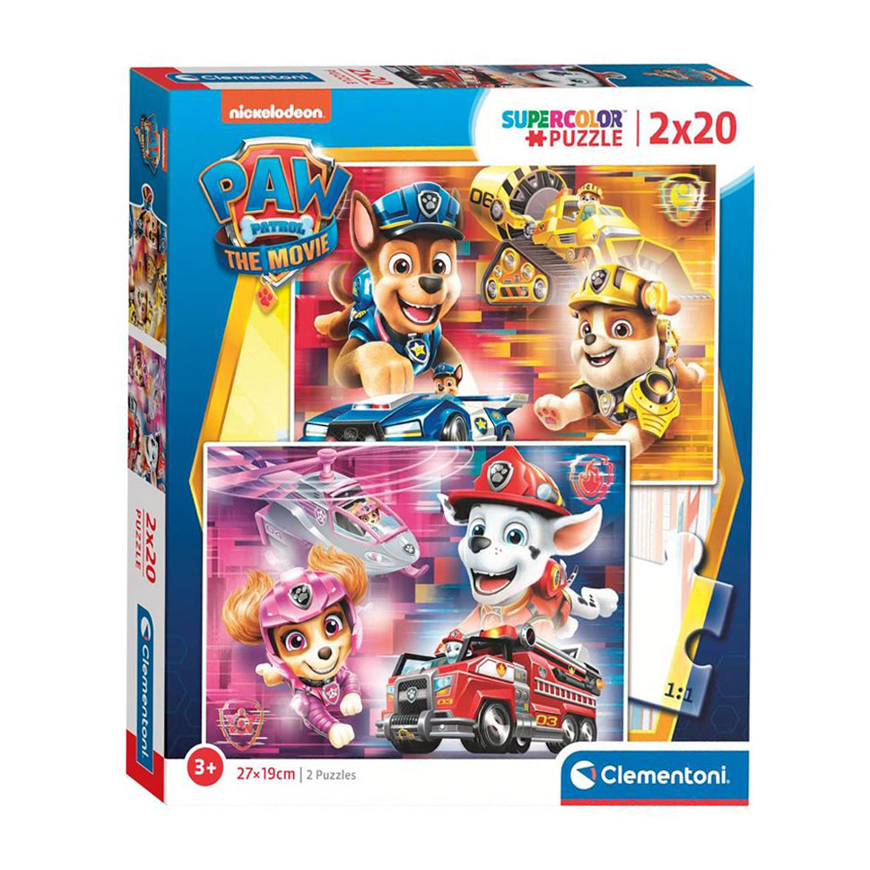 Clementoni - 2 Puzzles - Paw Patrol - 20 pieces - Clementoni-24786 ...