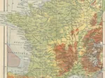 Map of Physical France - Larousse, 1925