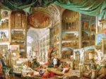 Gallery of antique Rome by Paolo Pannini
