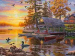 Boathouse with Canoes