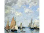 Handgeschnittenes Holzpuzzle - Eugène Boudin: Die Anlegestelle
