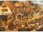 Handgeschnittenes Holzpuzzle - Brueghel: Flämische Sprichwörter