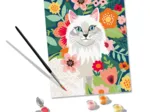 Paint by Number - CreArt - White Cat & Flowers