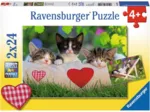 2 Puzzles - Verschlafene Kätzchen