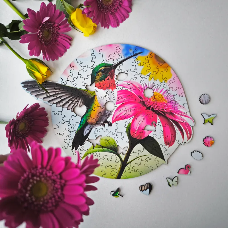 Wooden Puzzle - Hummingbird