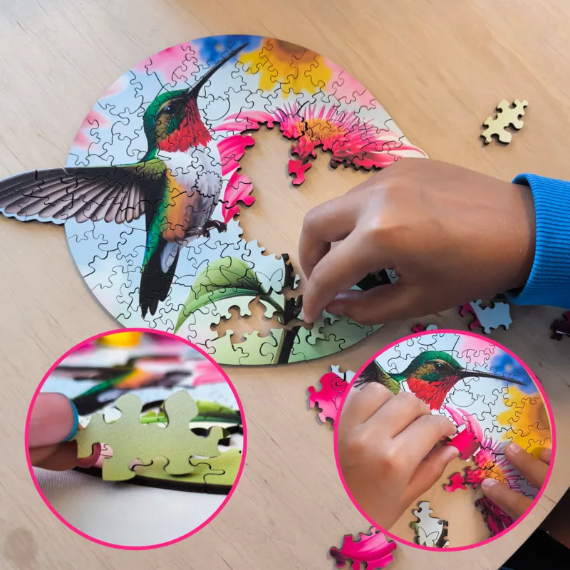 Wooden Puzzle - Hummingbird