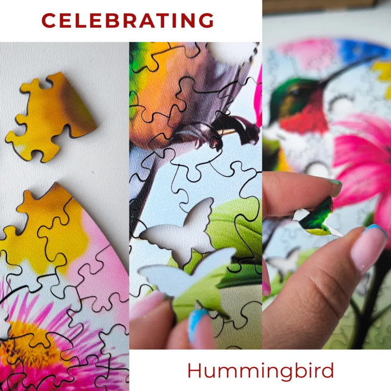 Wooden Puzzle - Hummingbird