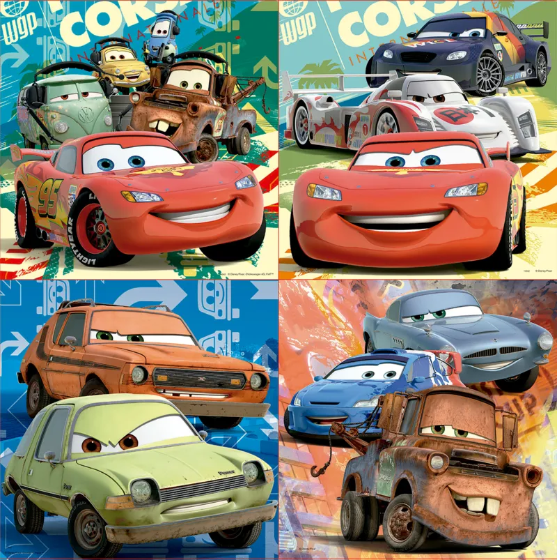 4 Progressive Jigsaw Puzzles - 12 to 25 Pieces - Disney Cars 2